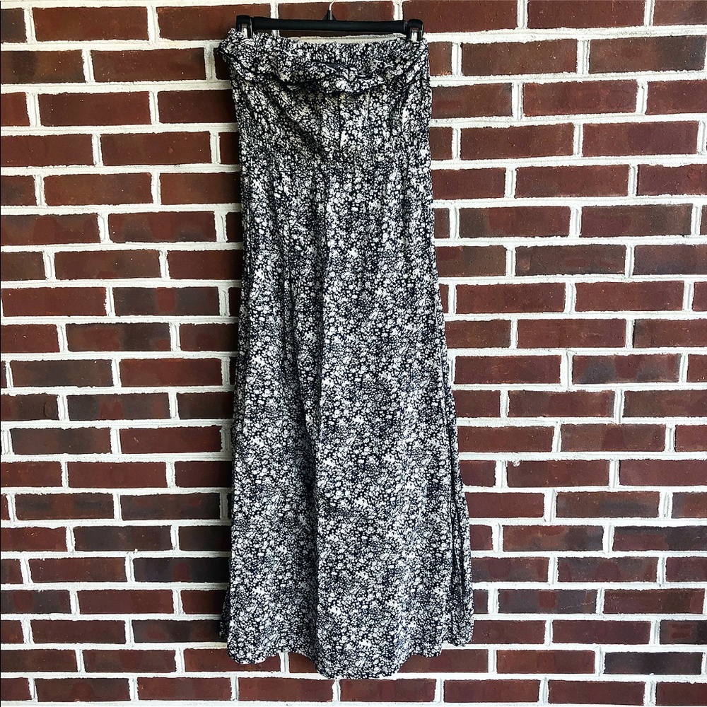 Strapless floral maxi dress